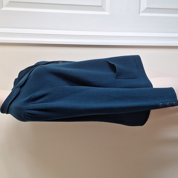 Talbots Deep Teal Cardigan with Button Closure Merino Wool Size Petite XL - Picture 4 of 14